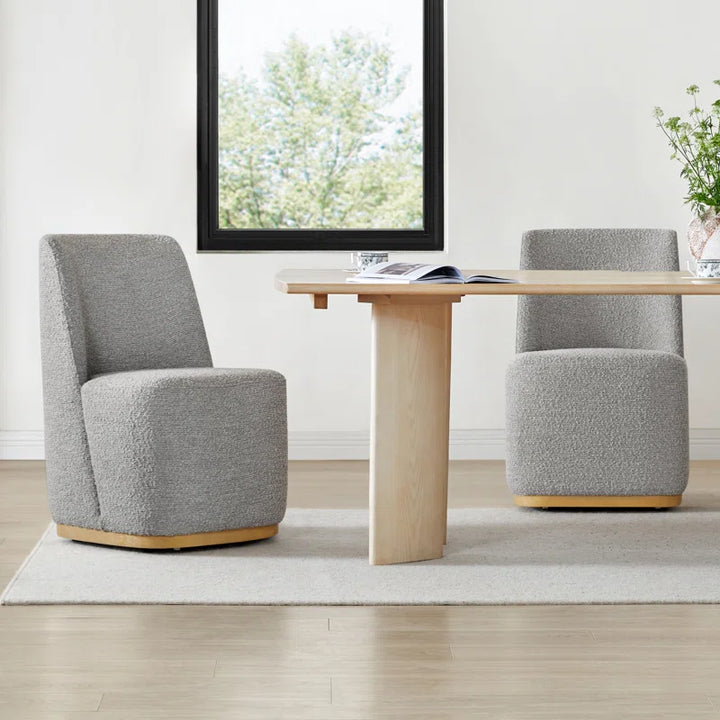 Geelt Upholstered Dining Chair with Casters