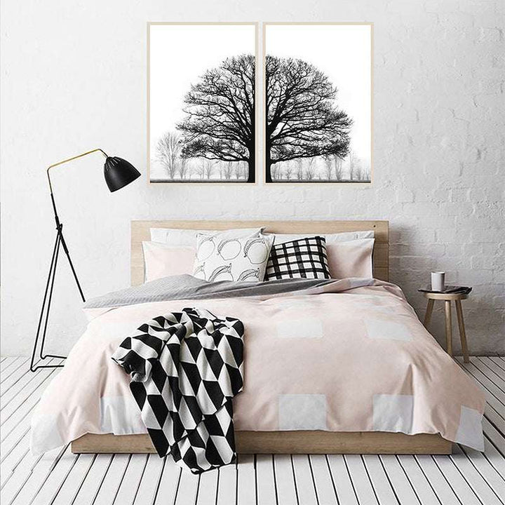 Inviting Spaces Winter Trees Black and White Wall Art