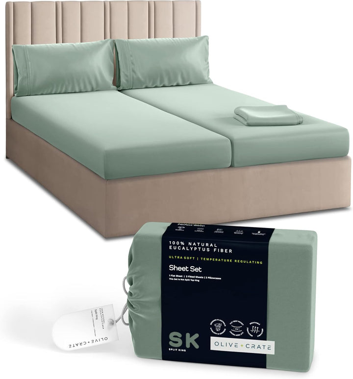 Eucalyptus Cooling Sheets Set – 100% Organic Tencel Lyocell – Queen Size – Hypoallergenic, Moisture-Wicking – Deep Pockets, Soft, Durable 60" X 80" [White Snow]