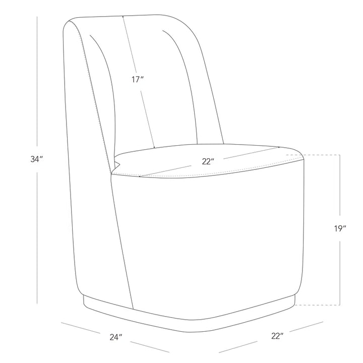 Geelt Upholstered Dining Chair with Casters