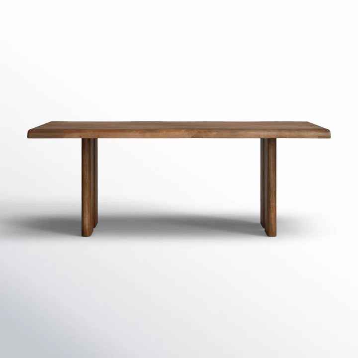 Live Edge Solid Mango Wood Dining Table – 80" Rustic Modern Table for 6