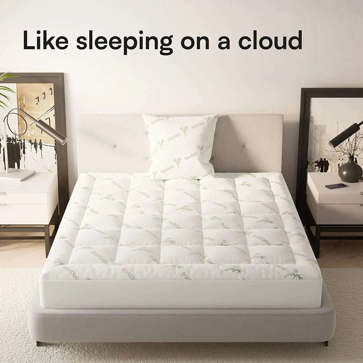 Bamboo Full Size Mattress Topper, Mattress Pad, Mattress Cover 54X75 Inches