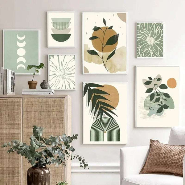 Inviting Spaces Green Cartoon Plant Wall Art