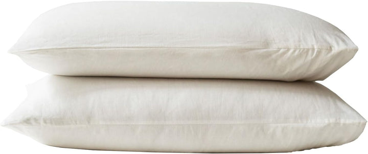 Pure Linen Sheets Set, 100% French Natural Linen Flax Bedding 4Pc Set (Queen, 1 Flat Sheet, 1 Fitted Sheet, 2 Pillowcases) - Butternut