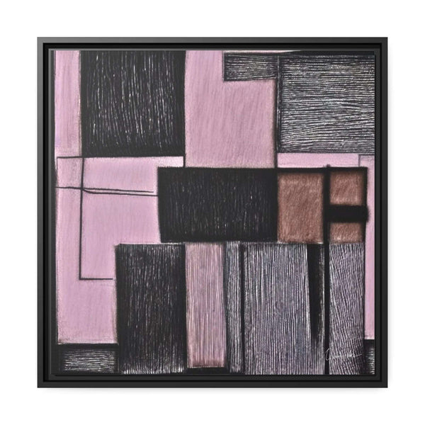 Pink Geometric Canvas Wall Art – Framed Matte Print by QueenNoble