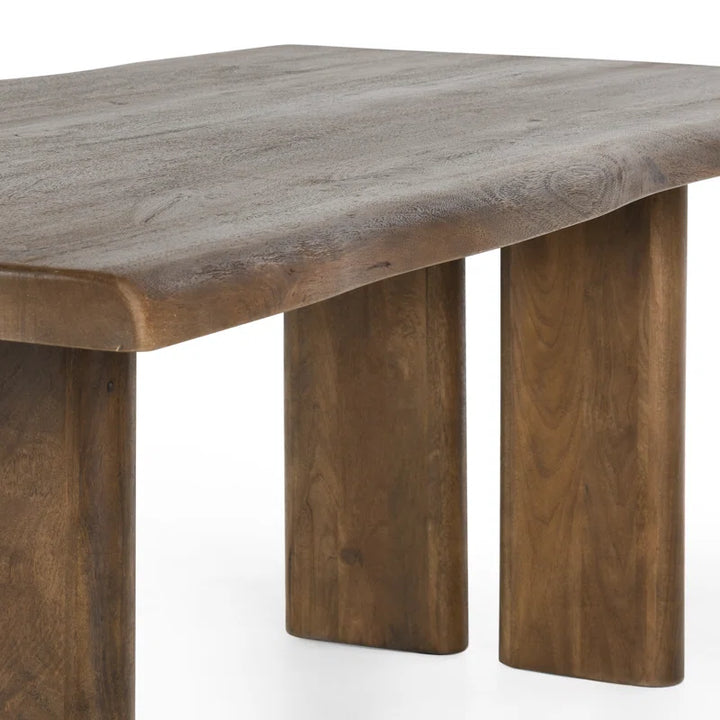Live Edge Solid Mango Wood Dining Table – 80" Rustic Modern Table for 6