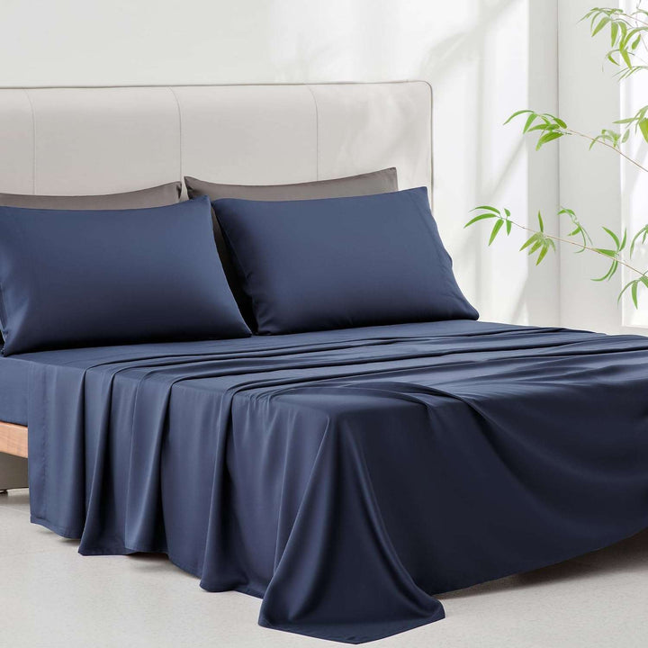 Pure Linen Sheets Set, 100% French Natural Linen Flax Bedding 4Pc Set (Queen, 1 Flat Sheet, 1 Fitted Sheet, 2 Pillowcases) - Butternut