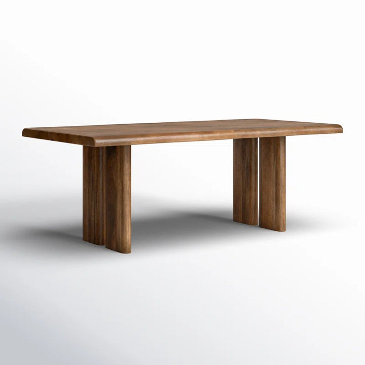 Live Edge Solid Mango Wood Dining Table – 80" Rustic Modern Table for 6