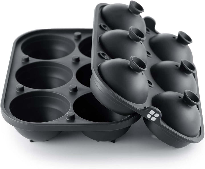 Ice Cube Molds – Large Silicone Ice & Sphere Mold Combo with Built-In Easy-Fill Funnel 2-Inch round & Square Whiskey Ice Molds for Cocktails & Bourbon.