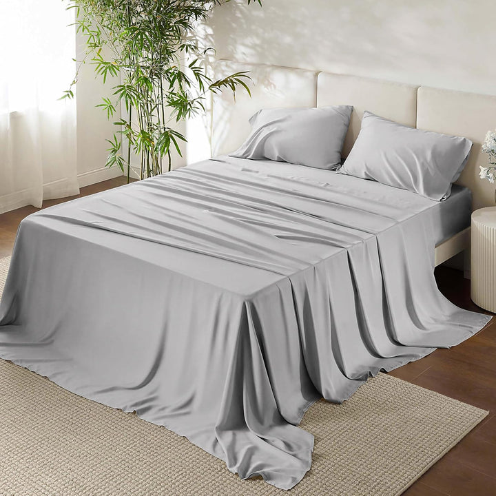 1000 Thread Count Egyptian Cotton Sheets California King Size, Long Staple Soft & Breathable, 4 Pc Bed Sheet Sets, Luxury Hotel Sateen Sheets Fits 16" Deep Pocket - Dark Grey