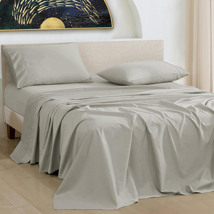 1000 Thread Count Egyptian Cotton Sheets California King Size, Long Staple Soft & Breathable, 4 Pc Bed Sheet Sets, Luxury Hotel Sateen Sheets Fits 16" Deep Pocket - Dark Grey