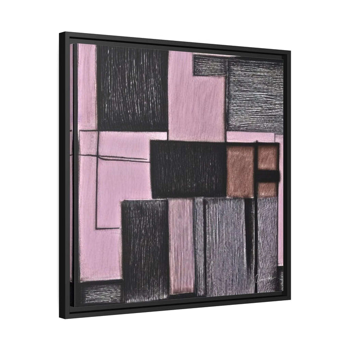 Pink Geometric Canvas Wall Art – Framed Matte Print by QueenNoble