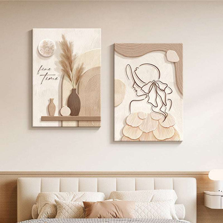 Inviting Spaces Character Mural: Elegant Abstract Wall Art