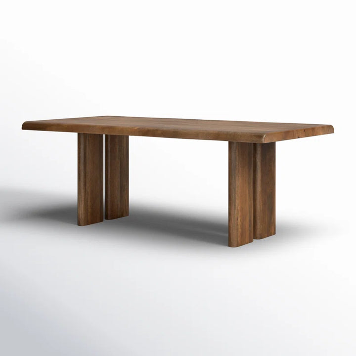 Live Edge Solid Mango Wood Dining Table – 80" Rustic Modern Table for 6