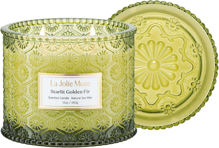 Amber Candle, Scented Candles for Home, Large 2-Wick Soy Candles, Luxury Jar Candle Gifts for Women & Men, 60 Hours Long Burning, Sahara Ambre, 12Oz