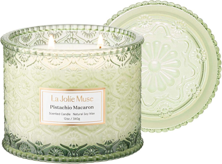 Amber Candle, Scented Candles for Home, Large 2-Wick Soy Candles, Luxury Jar Candle Gifts for Women & Men, 60 Hours Long Burning, Sahara Ambre, 12Oz
