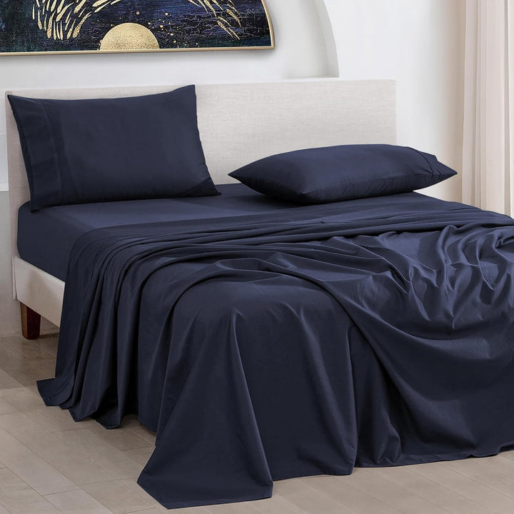 1000 Thread Count Egyptian Cotton Sheets California King Size, Long Staple Soft & Breathable, 4 Pc Bed Sheet Sets, Luxury Hotel Sateen Sheets Fits 16" Deep Pocket - Dark Grey