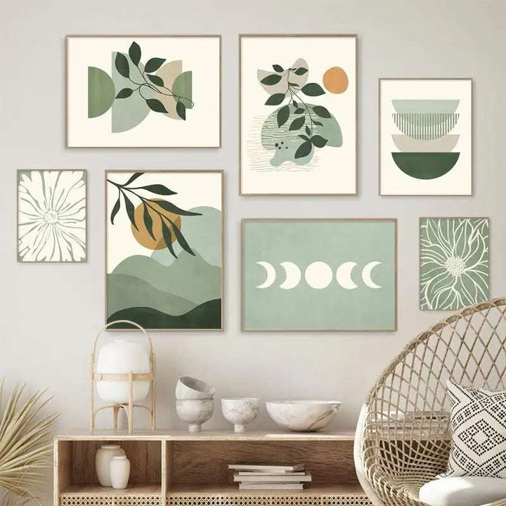 Inviting Spaces Green Cartoon Plant Wall Art