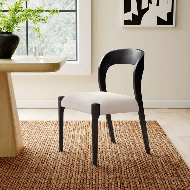 Hamish 18'' H Linen Blend Upholstered Oak Side Chair