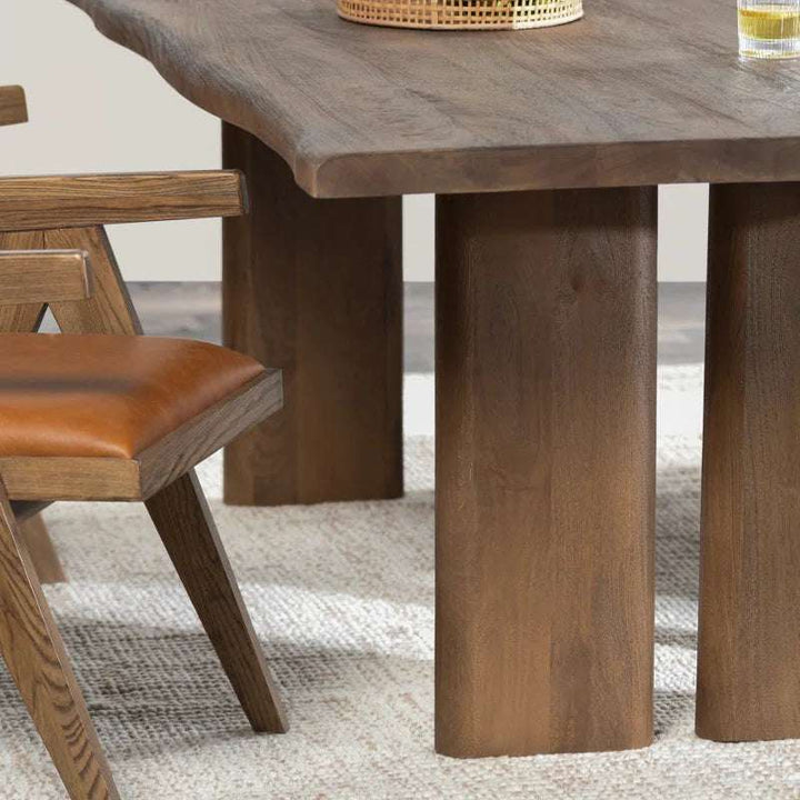 Live Edge Solid Mango Wood Dining Table – 80" Rustic Modern Table for 6