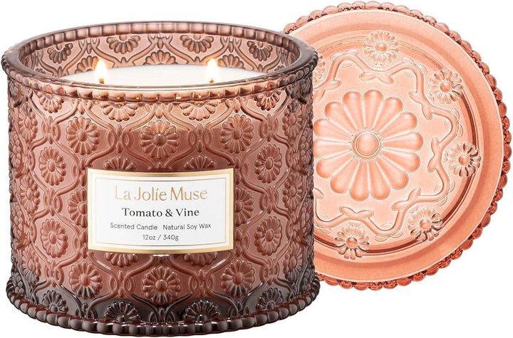 Amber Candle, Scented Candles for Home, Large 2-Wick Soy Candles, Luxury Jar Candle Gifts for Women & Men, 60 Hours Long Burning, Sahara Ambre, 12Oz