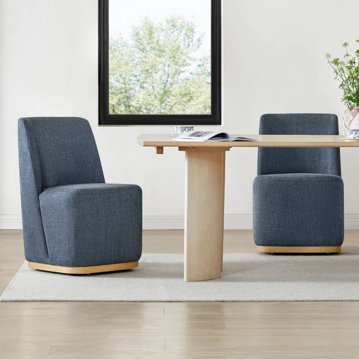 Geelt Upholstered Dining Chair with Casters