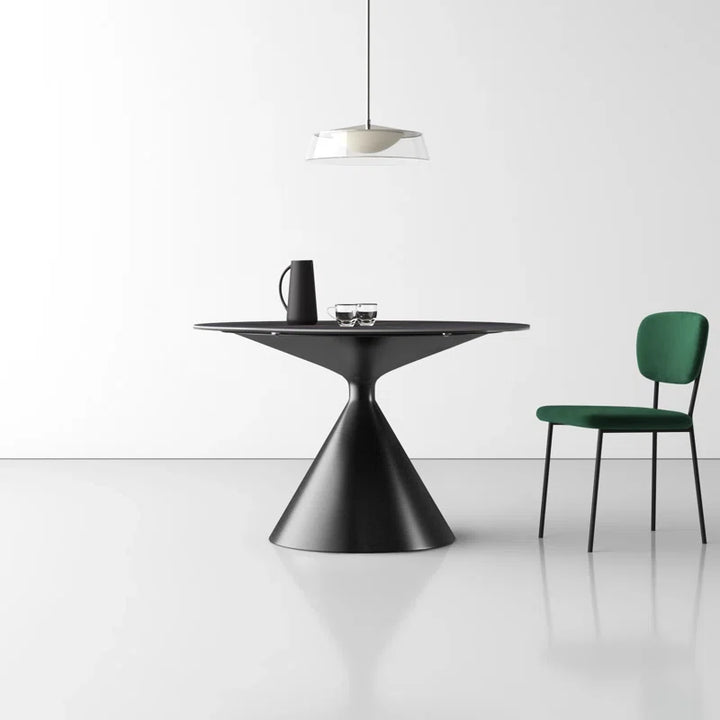Aviv round Stone Top Metal Base Dining Table