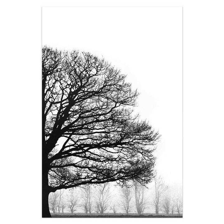 Inviting Spaces Winter Trees Black and White Wall Art