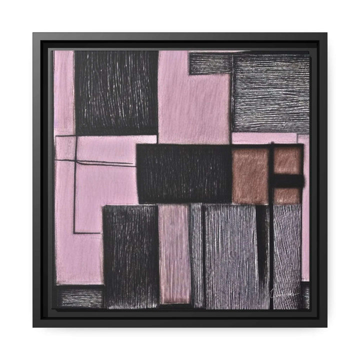Pink Geometric Canvas Wall Art – Framed Matte Print by QueenNoble