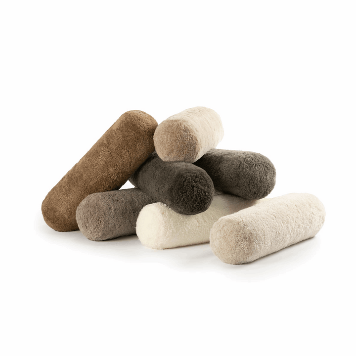 Luxe Curly Sheepskin Bolster – Natural Elegance