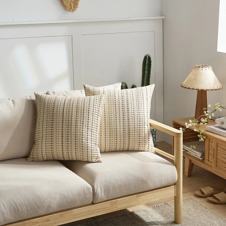 Nordic Textured Polka Dot Pillow Covers – Modern Minimalist Decor for Sofa, Bedroom, or Lounge