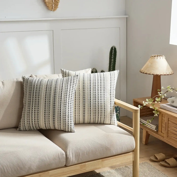 Nordic Textured Polka Dot Pillow Covers – Modern Minimalist Decor for Sofa, Bedroom, or Lounge