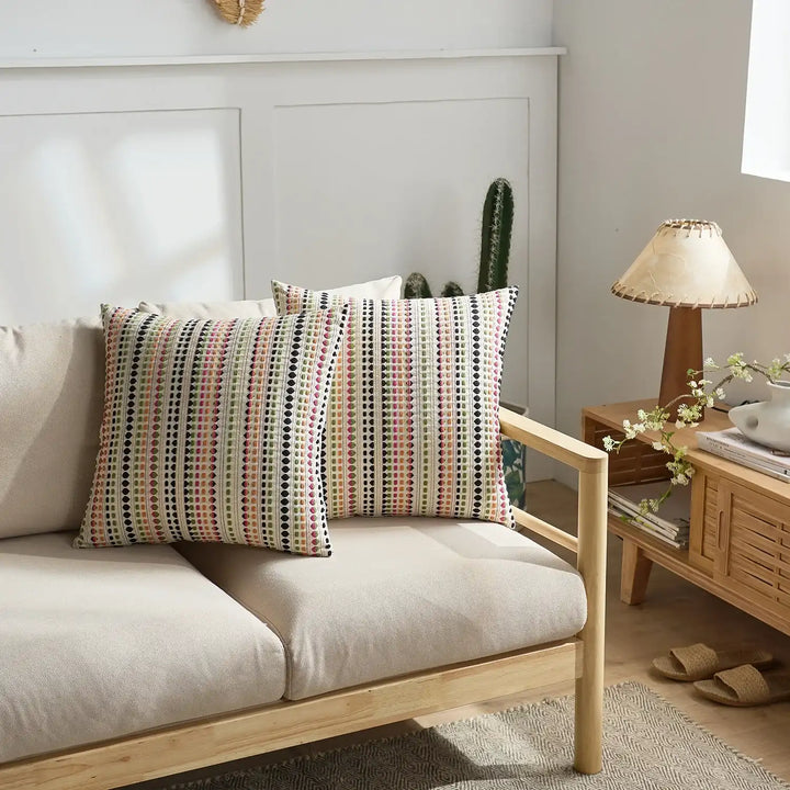 Nordic Textured Polka Dot Pillow Covers – Modern Minimalist Decor for Sofa, Bedroom, or Lounge