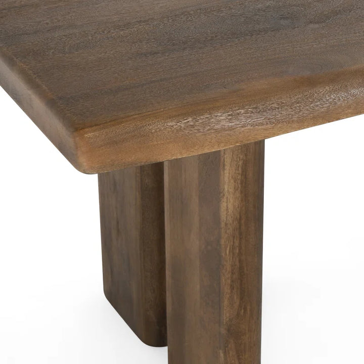 Live Edge Solid Mango Wood Dining Table – 80" Rustic Modern Table for 6