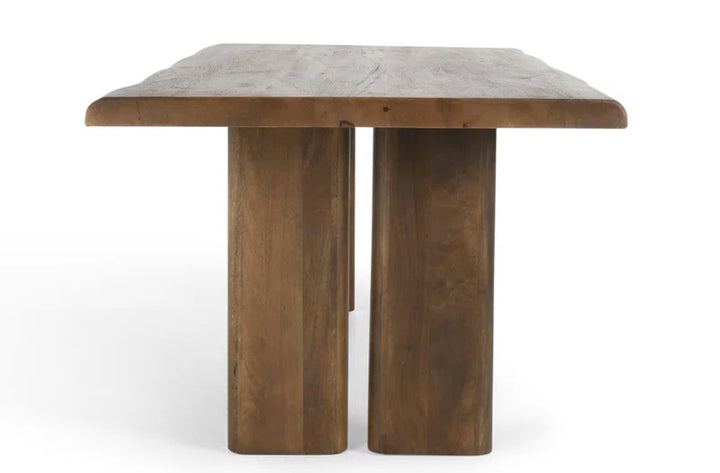 Live Edge Solid Mango Wood Dining Table – 80" Rustic Modern Table for 6