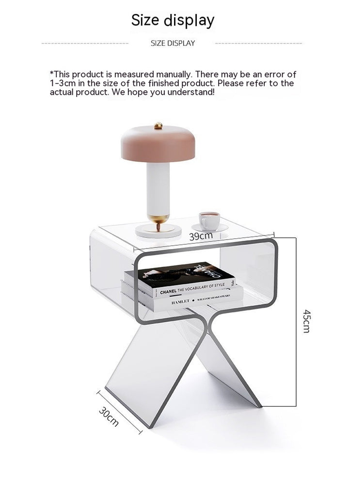 Minimalist Transparent Acrylic Side Table Sofa and Tea Table