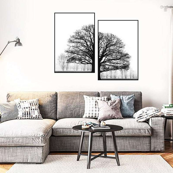 Inviting Spaces Winter Trees Black and White Wall Art