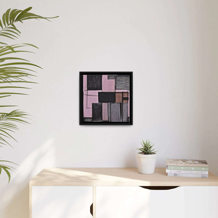 Pink Geometric Canvas Wall Art – Framed Matte Print by QueenNoble