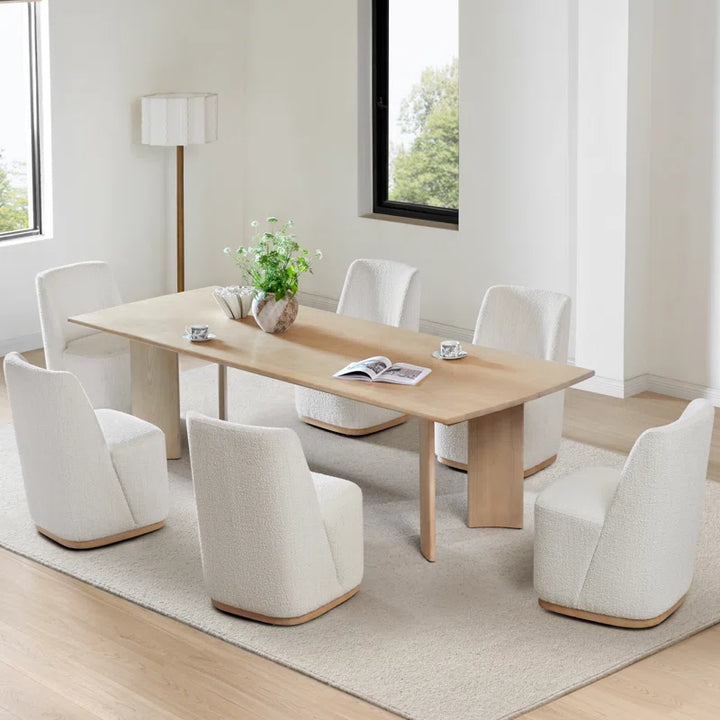 Geelt Upholstered Dining Chair with Casters
