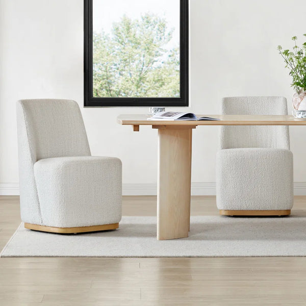 Geelt Upholstered Dining Chair with Casters