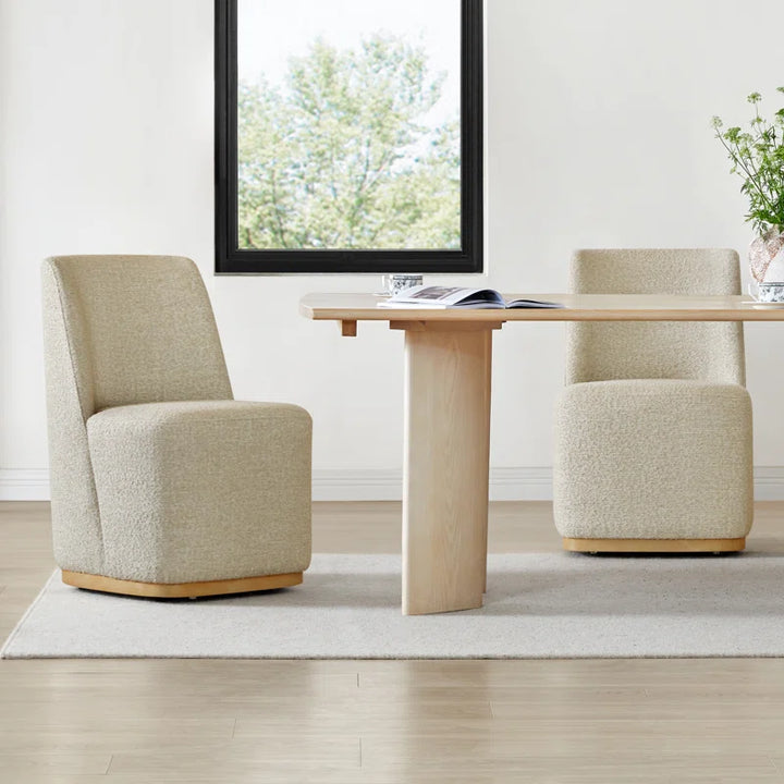 Geelt Upholstered Dining Chair with Casters