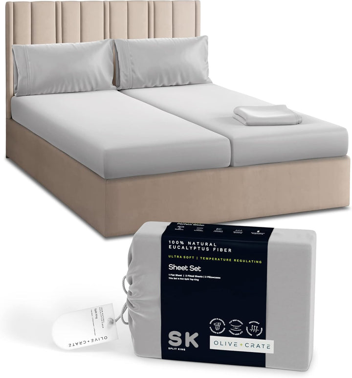 Eucalyptus Cooling Sheets Set – 100% Organic Tencel Lyocell – Queen Size – Hypoallergenic, Moisture-Wicking – Deep Pockets, Soft, Durable 60" X 80" [White Snow]