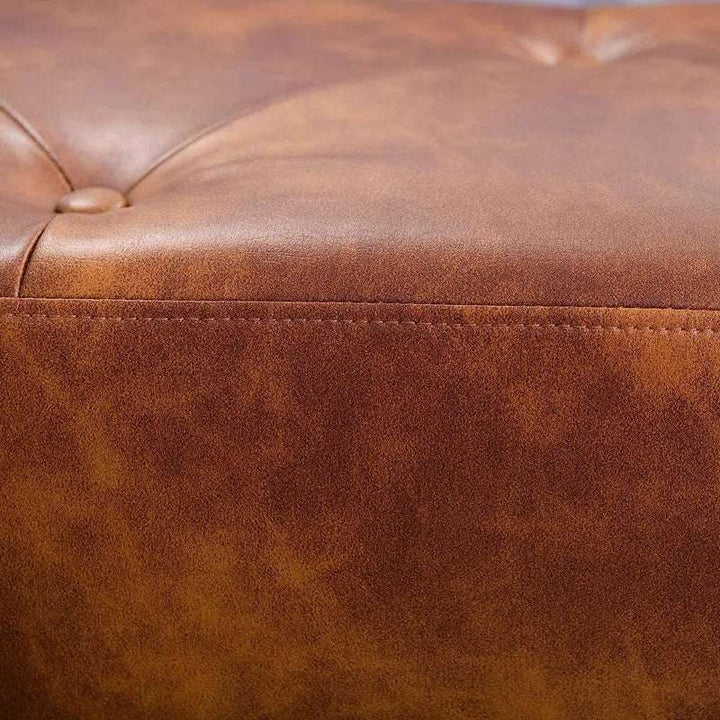 Sveina Faux Leather Bench, 44" Wide with Metal Legs