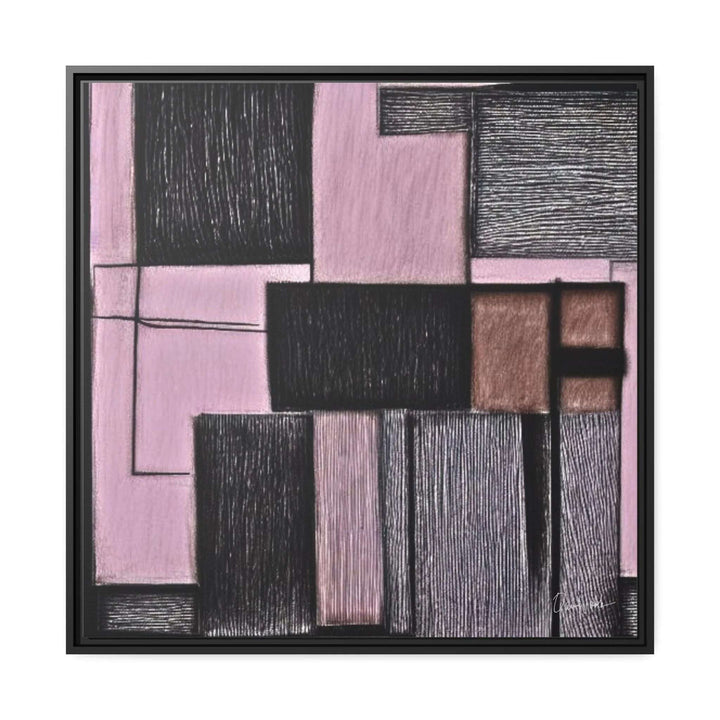 Pink Geometric Canvas Wall Art – Framed Matte Print by QueenNoble